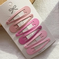 Set of 6 pink and purple gradient matte water drop BB hair clips for girls on card - Purple Pink Gradient Series (SY-U-04)