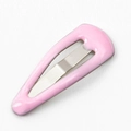 Mini 2CM pink epoxy BB hair clip for pets and dolls with a glossy metal base finish - Pink