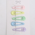 Set de 5 pinzas para el pelo con forma de gota macaron en rosa, amarillo y azul - Gota de agua de onda fina (SY-V-05)
