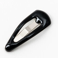Mini 2cm teardrop BB hair clip for pets in sleek black lacquer finish over metal - Black