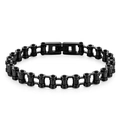 Heren armband van zwart titanium staal in fietskettingstijl voor rock en hip-hop fans - Zwart