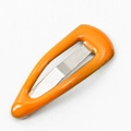 Mini 2cm drop-shaped orange pet snap clip with a glossy epoxy finish for dogs - Orange