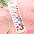 Set di 10 graziose mollette per capelli BB con api e fiori per bambine su carta - Piccola Ape (F001)