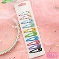Set di 10 mollette per capelli a farfalla colorate per bambine su carta rosa - Farfalla Colorata (F002)