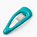 Miniature 2cm lake blue epoxy BB hair clip for pets with a glossy metallic finish - Malachite green