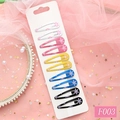 Set di 10 mollette per capelli a goccia colorate con motivi floreali per bambine su carta - Gardenia (F003)