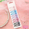 Lot de 10 barrettes à cheveux colorées licorne et arc-en-ciel pour filles sur carte - Poney (F006)