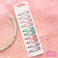 Set de 10 barrettes cheveux pour filles avec motifs cupcake sur fond rose - Gâteau à la Crème Glacée (F011)
