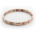 Men's titanium steel energy bracelet featuring rose gold X-links with magnetic inserts - Rose Gold