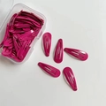 50er-Set pinke 3cm BB-Haarklammern aus Metall mit transparenter Aufbewahrungsbox - Pflaumenrot