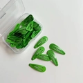 Grasgrüne Haarklammern für Kinder in Bonbonfarben mit transparenter Aufbewahrungsbox - Obstgrün