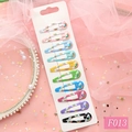 Lot de 10 pinces à cheveux mignonnes imprimé arc-en-ciel et nuages pour filles - Arc-en-ciel (F013)