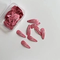50er-Set pinkfarbene Metall-Tropfen-Haarspangen für Mädchen mit Aufbewahrungsbox - Koreanisches Rosa