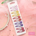 Lot de 10 barrettes colorées avec motifs coccinelles et fleurs sur présentoir - Scarabée (F015)