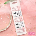 Lot de 10 pinces à cheveux BB avec pois roses et étoiles noires sur des cartes - Pois + Étoile (F016)