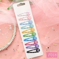 Lot de 10 barrettes BB pour filles avec motifs pois et nœuds sur carte de présentation - Nœud à Pois (F018)