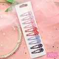 Lot de 10 barrettes cheveux filles avec imprimé floral sur carte de présentation - Rose (F023)