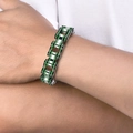 Men's stainless steel bicycle chain bracelet in silver and fluorescent green - L 22cm * W 1.6cm / Black and Green Variant