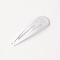 Minimalist matte white candy-colored teardrop metal snap hair clip for girls - White