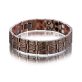 Herren Vintage Kupferarmband mit Baumrinden-Textur und heilenden Magnetsteinen - Kupfer