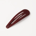 Minimalist deep red candy color teardrop metal snap hair clip with a smooth lacquer finish - Wine Red
