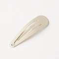 Minimalist cream beige teardrop metal BB hair clip with matte painted finish - Milk White