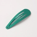 Classic drop-shaped metal BB hair clip in matte turquoise lacquer finish for girls - Emerald