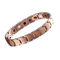 Vintage copper magnetic health bracelet for men with V-shaped link geometry and brushed finish - Copper