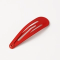 Glossy red metallic snap hair clip for children with paint finish for hair styling - Red