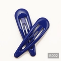 Pair of dark blue glossy paint metal BB hair clips for kids in simple solid candy color - Royal Blue