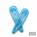 Set of two light blue lacquer coated metal BB hair clips for girls in a candy color finish - Lake Blue