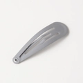Classic matte grey teardrop snap hair clip made of metal for children and women - True Gray
