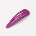 Classic drop-shaped purple metal snap hair clip with a smooth matte lacquer finish - Hot Pink
