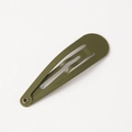 Army green matte finish metal waterdrop BB hair clip for children and women - Green Stone