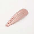 Candy-colored matte pink teardrop snap hair clip with a smooth painted metal finish - Champagne
