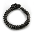 Vintage stainless steel dragon scale bracelet for men with retro black and silver finish - Black 20CM