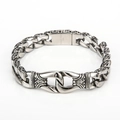 Bracciale a catena da uomo in acciaio inossidabile 316L inciso stile gothic vintage - 21cm / Color Acciaio