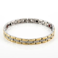 Titanium energy therapy bracelet in gold and silver finish with magnetic stones - Two-tone (Gold & Silver)
