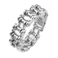 Polished silver stainless steel motorcycle chain bracelet for men in punk rock style - 22cm / Steel