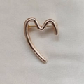 Elegant rose gold heart brooch with artistic wavy edge and polished metallic finish - Rose Gold Irregular Heart Shape (xz0758)