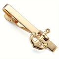 Elegante fermacravatta dorato con un design dettagliato di ancora nautica e corda - Arancione