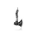Viking axe pendant necklace in vintage silver finish with detailed wolf engraving - Silver Color Single Pendant