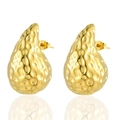 Pendientes de gota en oro de 18 quilates con acabado martillado para mujer - Dorado