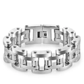 Pulsera para hombre estilo hip hop cadena de bicicleta 22mm en acero inoxidable - 22.5cm x 2.2cm / Color Acero