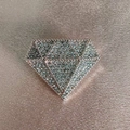 Spilla elegante a forma di diamante con cristalli trasparenti su base oro rosa - Stile Diamante Oro Champagne / Champagne