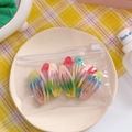Rainbow gradient snap hair clips set for kids in transparent zipper bag with 10 pieces - Ellipse