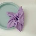 Chic lavender square scrunchie in premium linen fabric on a minimalist tray - Light Purple