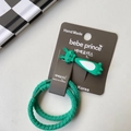 Detail of Korean style green knit hair ties with cute cartoon bunny on display card - Green Rabbit