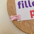 Pink bone-shaped hair clip with sparkling glitter finish for girls and pets - Pink