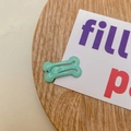 Mint green bone-shaped dog hair clip with glitter finish and non-slip metal BB grip - Mint Green